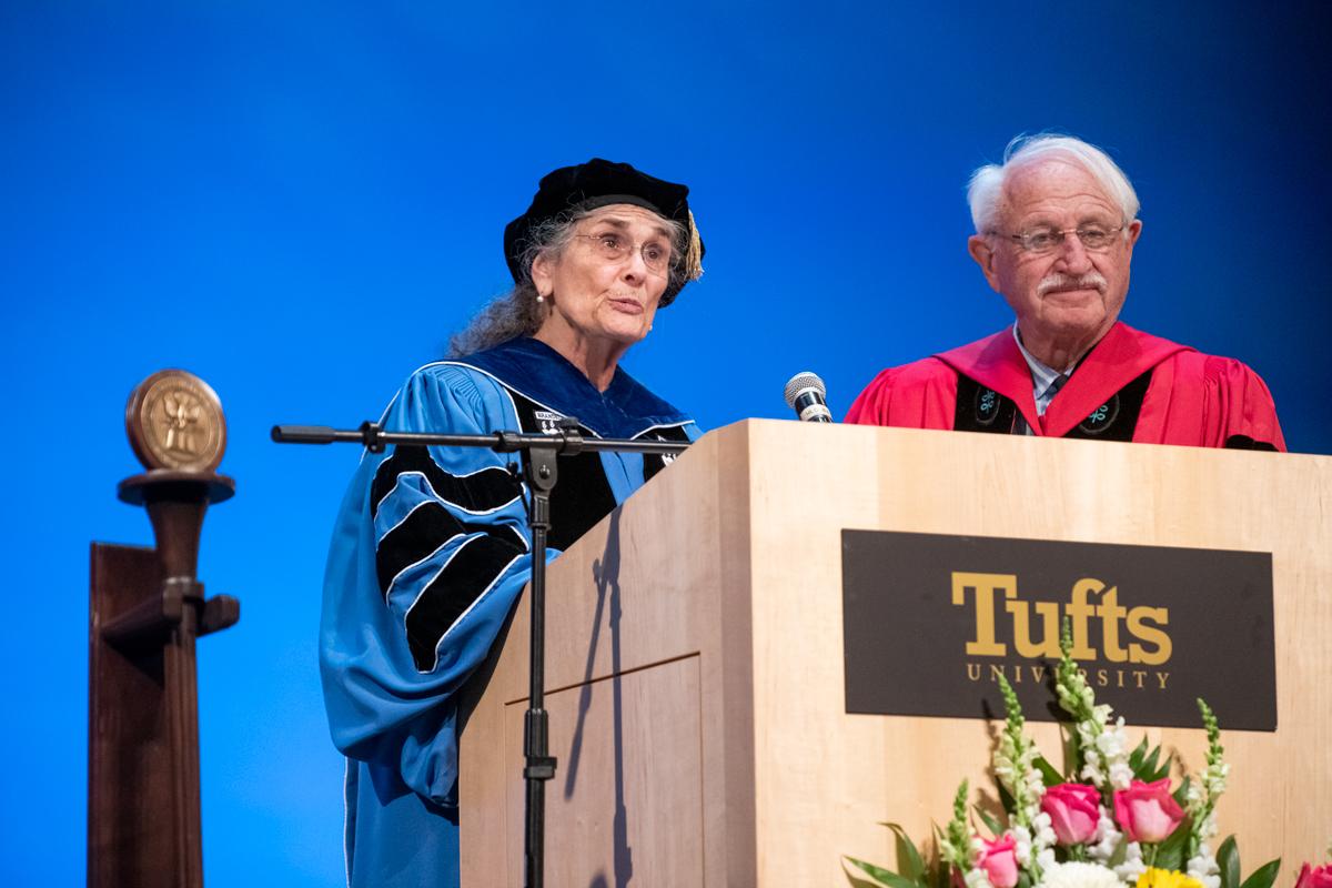 Dr. Irwin H. Rosenberg receives his Professor Emeritus status during 2019 Commencement